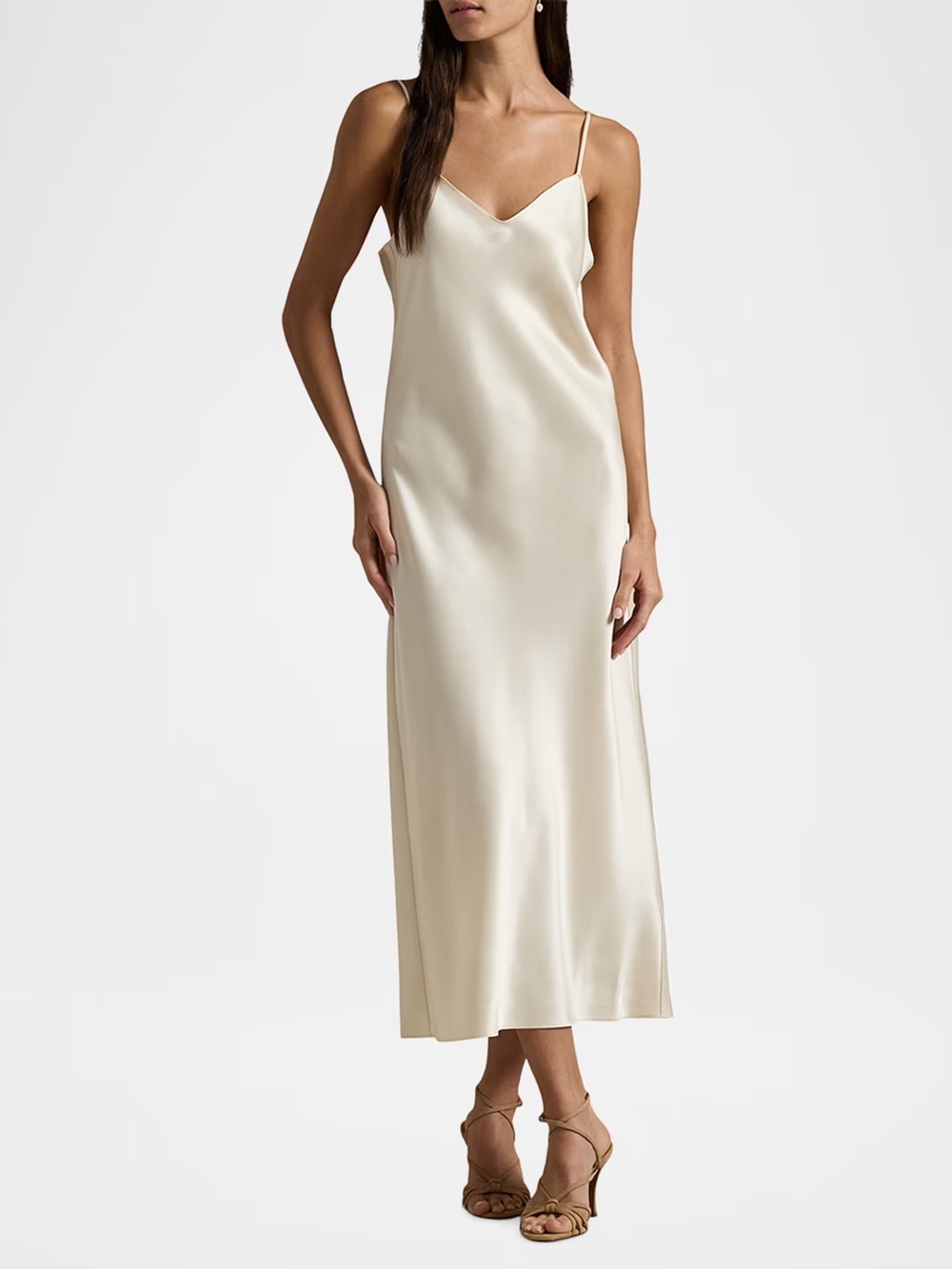 Polo Ralph Lauren NWT Silk Slip Dress in Beige - $398
